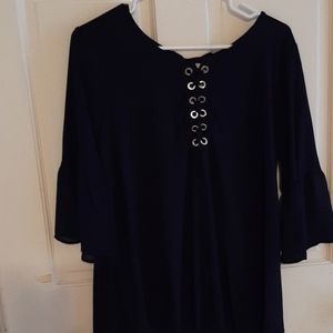 Beautiful Navy sheer blouse